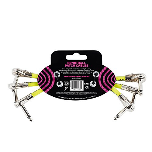 Ernie ball 6059 6"""" Flat Angle/Flat Angle Patch Cable 3-Pack  Black 1