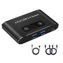 Comutador USB 3.0 de 4 portas, 2 entradas e saídas, KVM Switch Printe