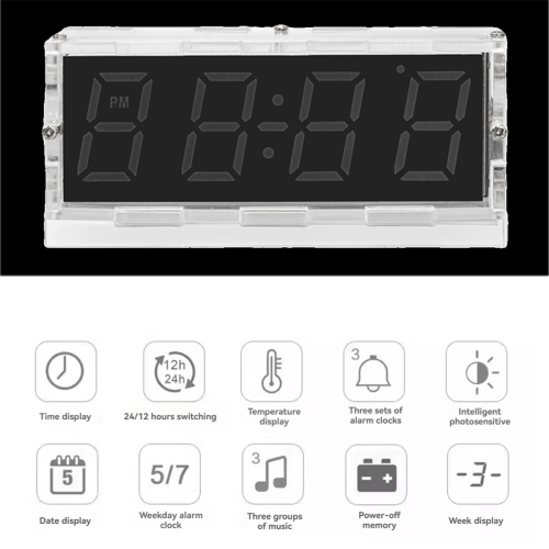 Colorful RGB DIY Digital Clock Kit Display Tempera on OnBuy