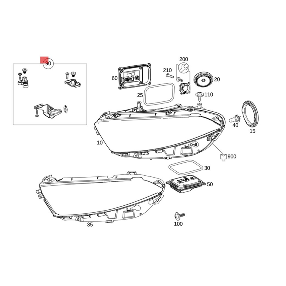 Left Side Headlight Repair Bracket Mount Kits A177 4854106679211