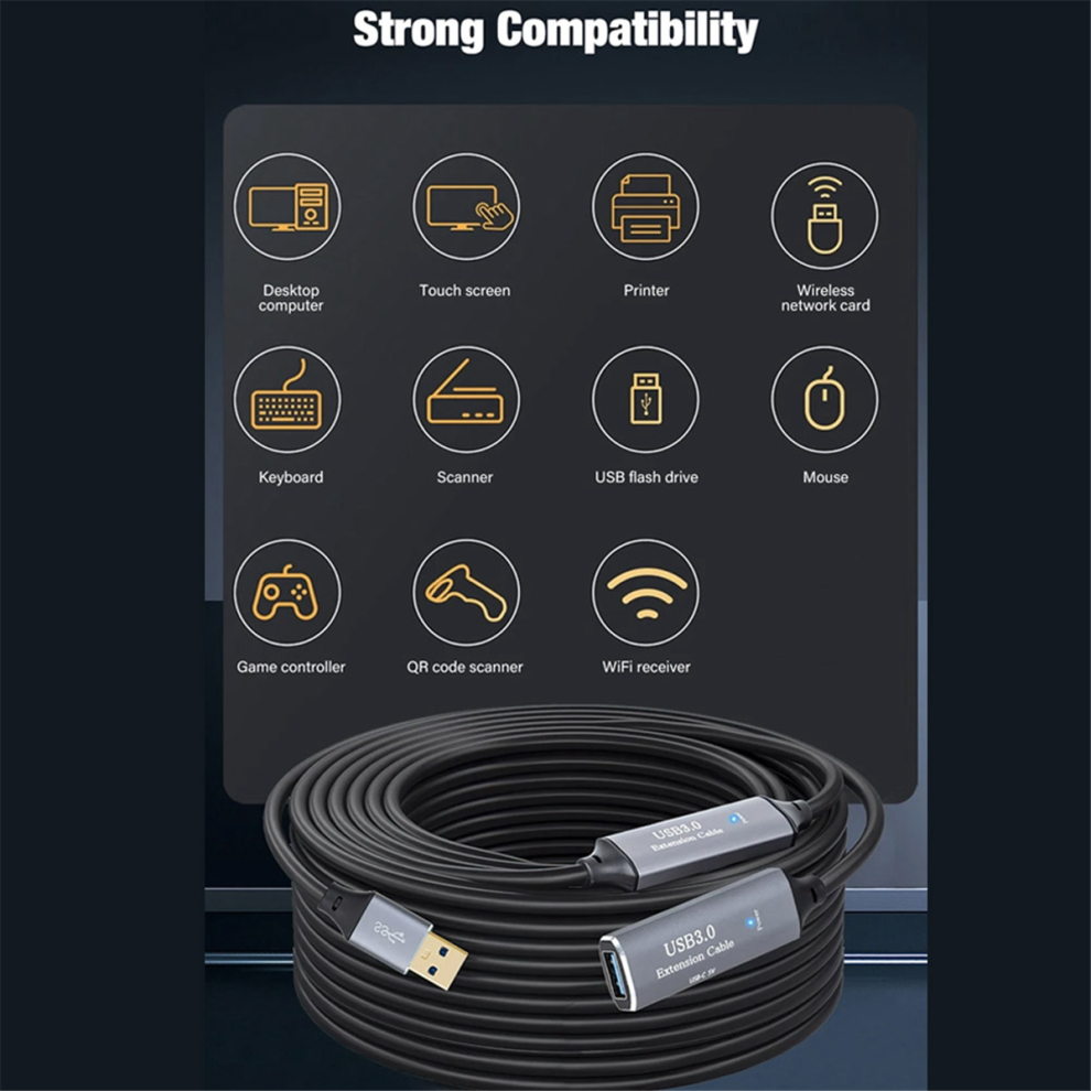 Usb 3.0 Extension Cable Cord Extender With Booster 4854106687278