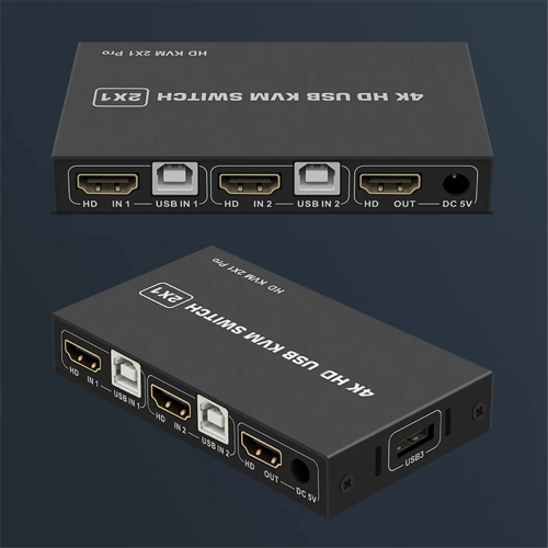 Switch KVM USB compatível com divisor de 3 portas 4