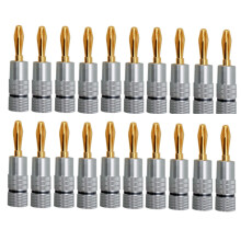 20 stuks bananenconnectoren, 24-karaats verguld, 4,5 mm stekker