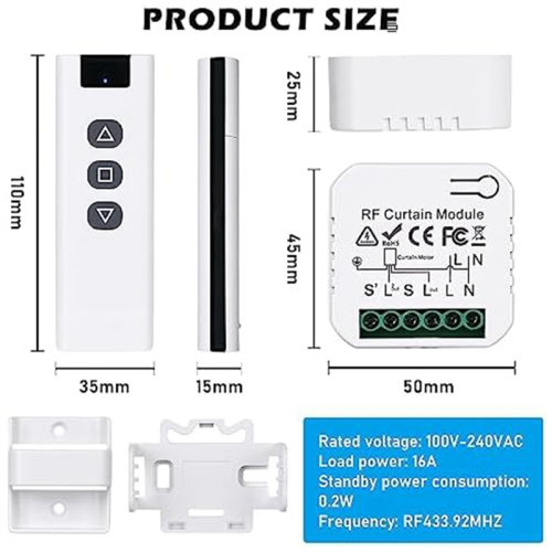 Έξυπνοι διακόπτες κουρτίνας Tuya WiFi Roller 2