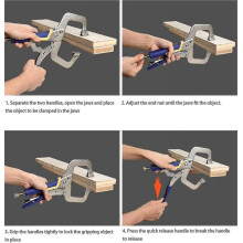 C-clamp, Metal Grip Locking C Pliers, Adjustable Clamps Set with Swivel Pads for Woodworking, Aligni
