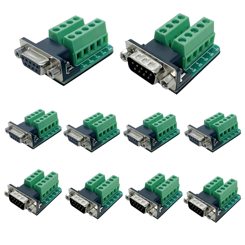 10Pcs Db9 Solderless Connector, Rs232 D-Sub Serial 4854106603513