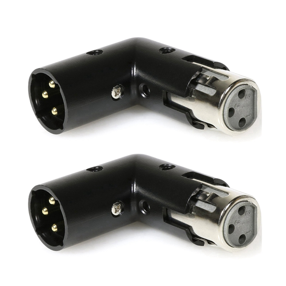 2Pcs 3Pin Xlr Angle Adapter Adjustable Male To Fem 4854106621395