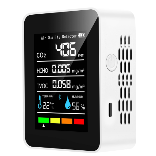 Medidor de CO2 5 em 1, teste digital de temperatura e umidade 2