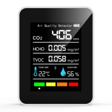 Medidor de CO2 5 em 1, teste digital de temperatura e umidade