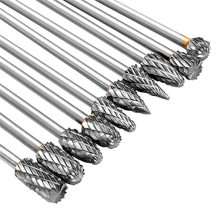 Conjunto de rebarbas de carboneto de 6 polegadas, 10 peças, corte duplo de tungstênio