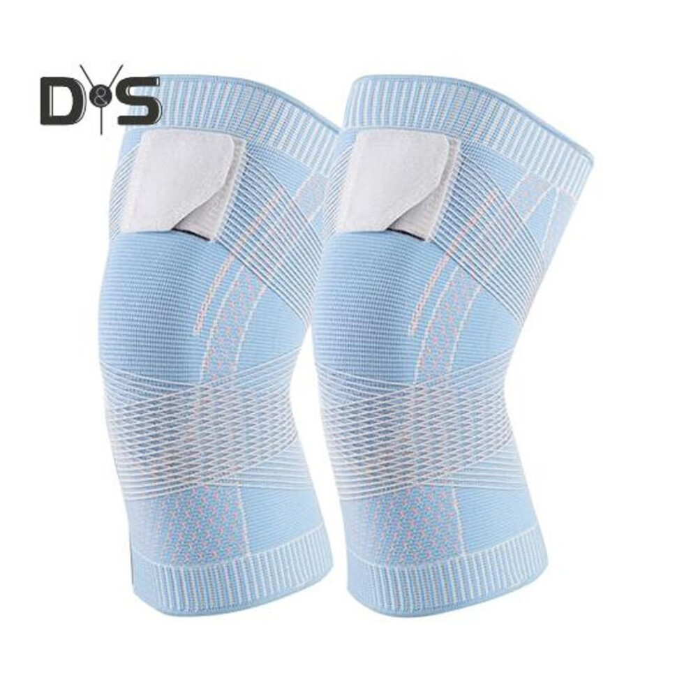 (blue, XL) 2 Pcs Knee Support Brace For Men Women Adjustable Compression Sports Knee Pad Patellar Tendon Pian Relief Sleeve Wrap For Running Volleybal-image-OPC-PJ8XHNK-NEW