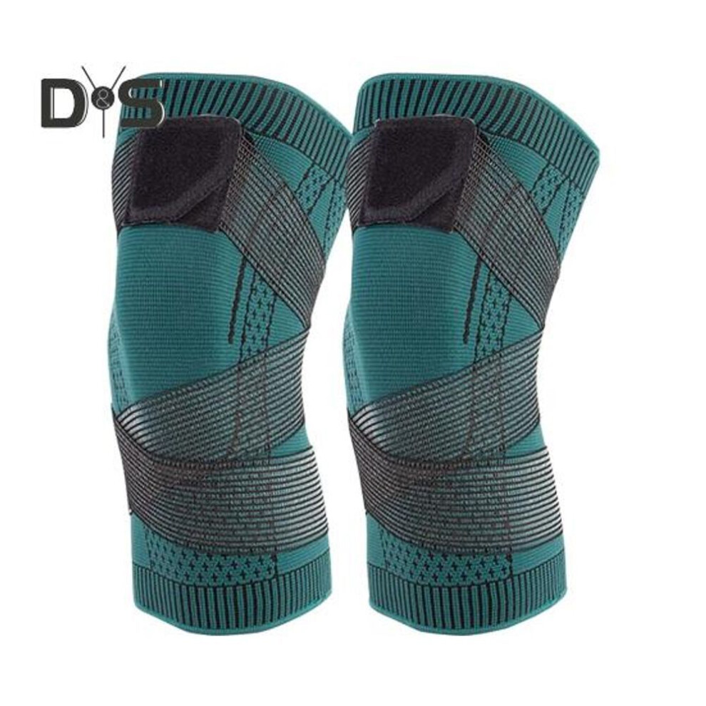 (green, S) 2 Pcs Knee Support Brace For Men Women Adjustable Compression Sports Knee Pad Patellar Tendon Pian Relief Sleeve Wrap For Running Volleybal-image-OPC-PJ8XHNN-NEW
