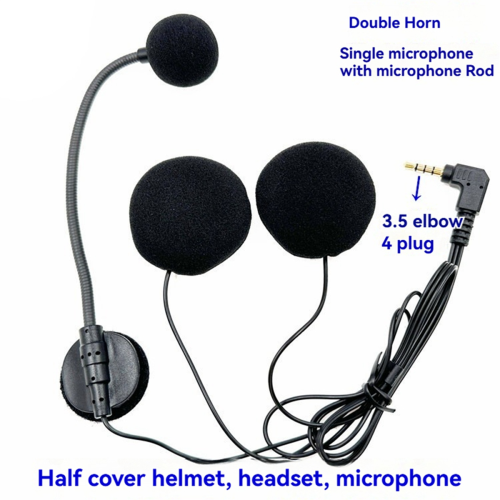 Intercomunicador para cascos de motocicleta con micrófono y 2 altavoces 2