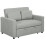 Homcom HOMCOM 2 Seater Sofa Bed Convertible Bed Settee with Pillow, Light Grey 9