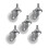 5 Pcs/lot Casters 1.5 Inch Pp Screw M6 Thread Roller Diameter 4cm Display Frame Wheel 2