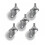 5 Pcs/lot Casters 1.5 Inch Pp Screw M6 Thread Roller Diameter 4cm Display Frame Wheel 1