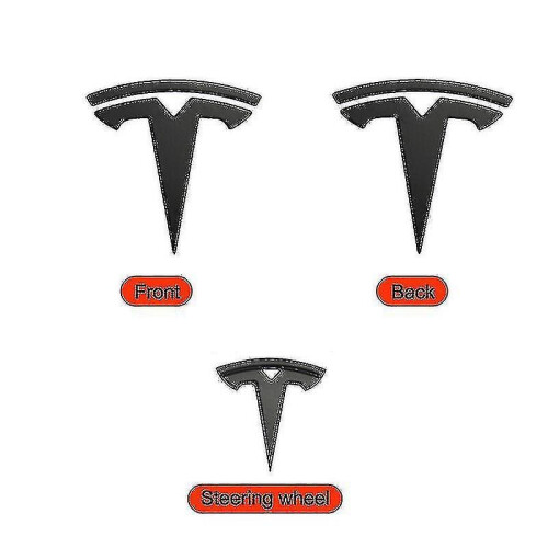 3xmatte T Hood Trunk Steering Wheel for Tesla Y Auto Logos 2