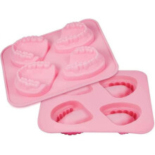 2 Pcs Silicone Ice Tray 3d Tooth-shaped Moulds Food Grade Ice Cube Mold