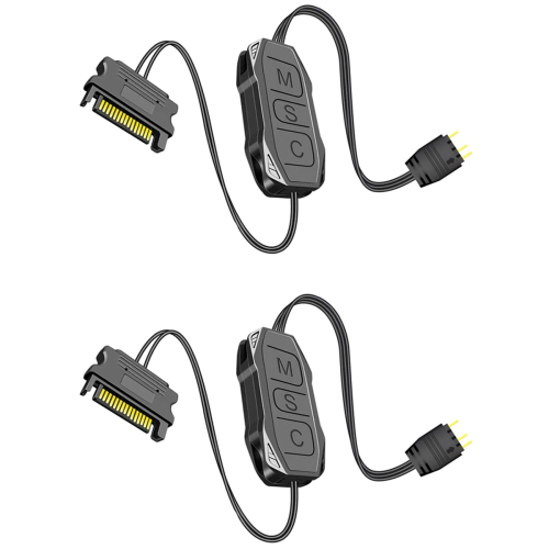 2 τεμάχια ελεγκτής ARGB 5V 3 ακίδων Mini RGB 3 ακίδων Hub για 2