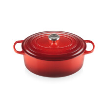 Le Creuset Eameled Gusseisen Signatur Oval Hollnderofen 6.75 qt. Cerise
