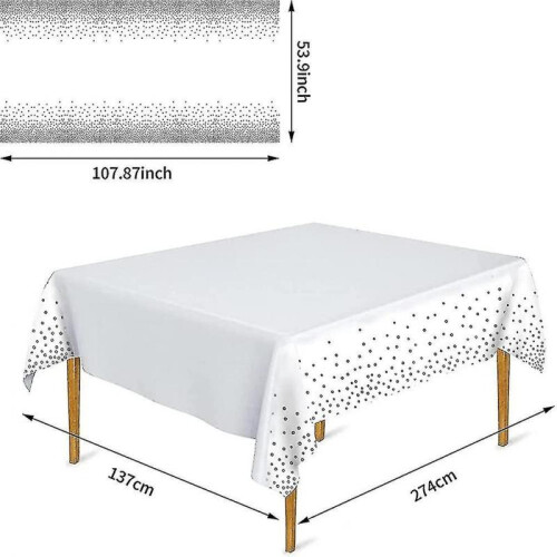 Table Cloths Party, 3 Pack Acsergery Thicken Silver Dot Tablecloths 1