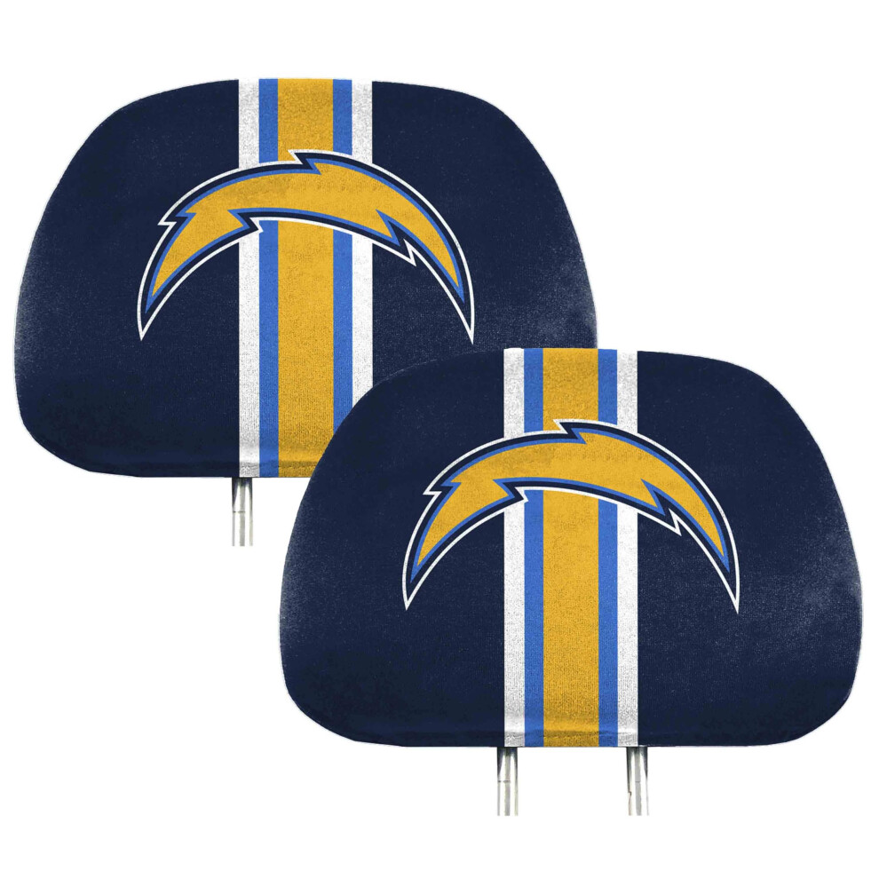 Fanmats 62026 Los Angeles Chargers Printed Head Rest Cover Set - 2 Pieces 681620175257