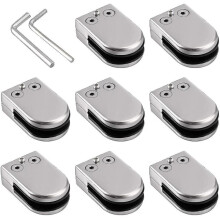 8pcs Glass Clamps 10-12mm Glass Brackets Stainless Steel Glass Adjustable for Balustrade Staircase H