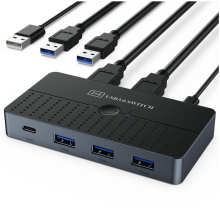 Caixa de comutação de compartilhamento de computadores USB 3.0 2 entradas 4 saídas KVM