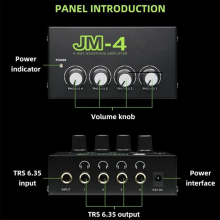 Amplificatore per cuffie a 4 vie, 4 canali, stereo reale Hi