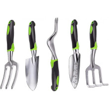 Garden Tool Set, 5pcs Duty Garden Hand Tool Kit Includes Hand Rake, Trowel, Transplant Trowel, Weede