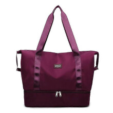 (Purple red) Travel Duffel Bag, Wet and Dry Separation Sports Gym Bag Waterproof Bag Handbag Unisex Weekend Tote Bag