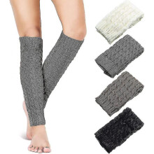 4 Pairs Cable Knit Leg Warmers Knitted Crochet Legging Socks