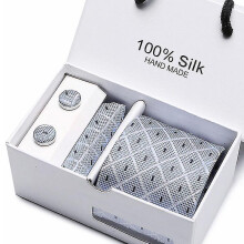 Men's Ties 5-piece Set Wedding Tie Suit Tie + Square + Cufflinks 2 + Box