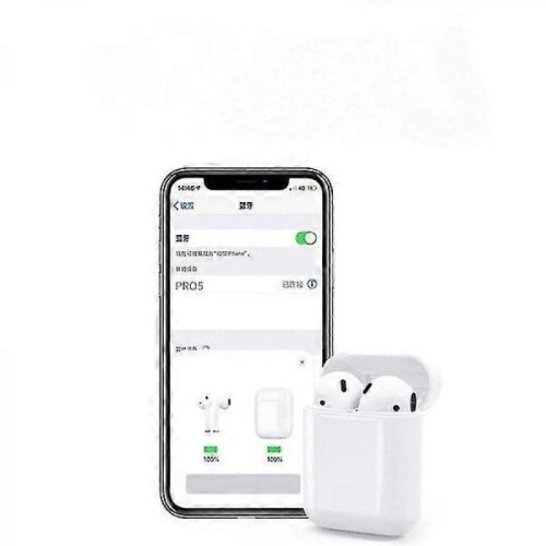 Pro 5 Bluetooth Headphones Compatible with iPhone and Android, Wireless Bluetooth Earphones, Compact and Exquisite, Carrying Cables, White 1