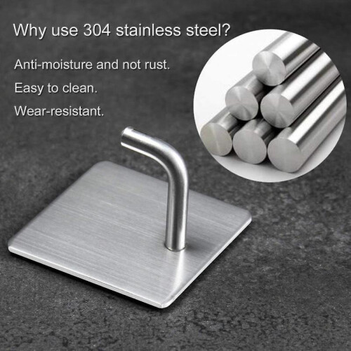 Hooks, 10pcs Stainless Steel Hanging Hooks, Duty Stick On 1