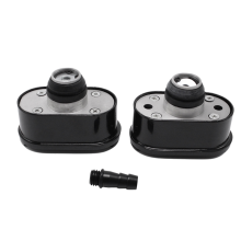 Finned Oval Black Aluminum Valve Cover Breather &