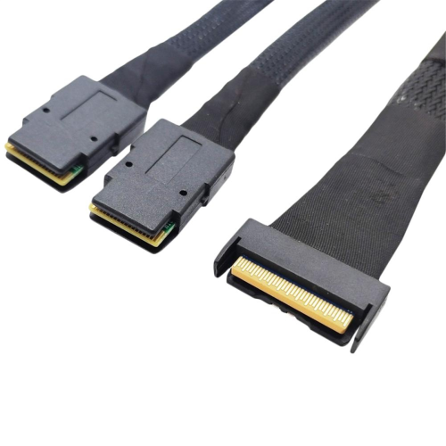 Câble MClO X8 MCIO 8i (74P) vers double SFF-8087 PCIE5.