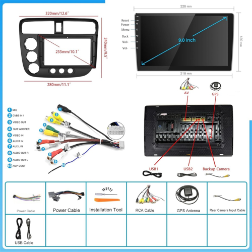 2G+64G Android 13 9-Zoll-Autoradio, kabelloses Carplay 1