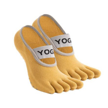 (yellow) Toe Socks For Men And Women Non-slip Yoga Socks With Grips 5