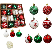 42 Stück Weihnachtskugel-Ornamente, bruchsichere Christbaumkugel