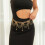 (C) Metallic Solid Color Waist Chain Heart Pendant Multi Layer Tassel Geometric Pattern 8
