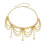 (C) Metallic Solid Color Waist Chain Heart Pendant Multi Layer Tassel Geometric Pattern 1