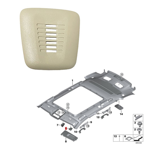 Decoratieve afdekking voor auto-interieurdakmicrofoon 5144 2