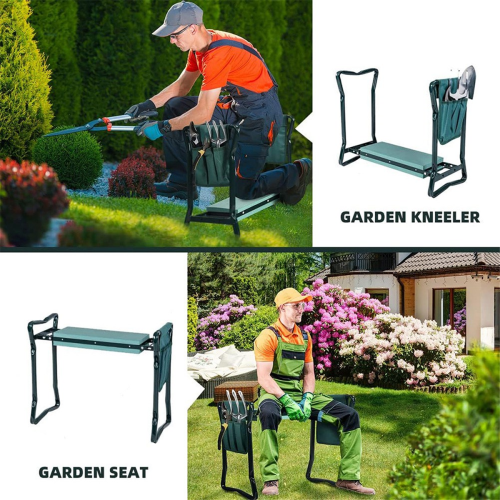2-in-1-Gartenkniebank und -sitz, Klappsitz mit EVA 2