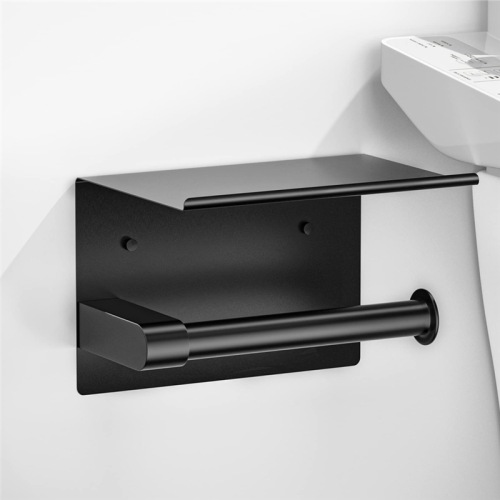 Toilet Paper Holder, Matte Black Holder Wall Mount 2