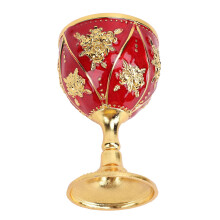 Alloy Wine Cup Goblet 30ml Europäischer Stil High End Home Verwendung Vintage Metall Rose Muster Gold Rot
