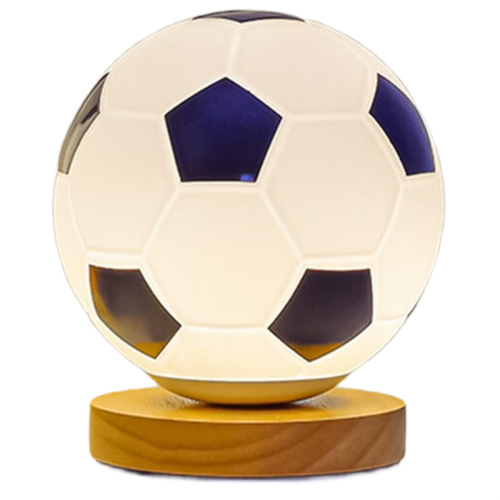 Football Night Light USB LED Circular Solid Wood G