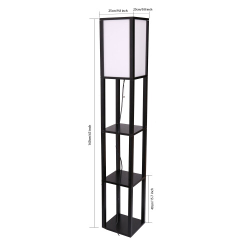 Modern Shelf Floor Lamp Soft Light 4-Tier Open She 2