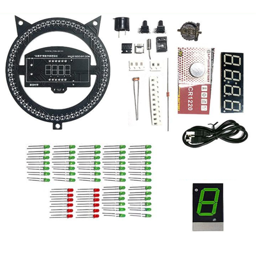 Kit Relógio Eletrônico DIY com LED Giratório DS1302