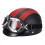(Red) Retro Motorcycle Leather Half Helmet With Goggles 2